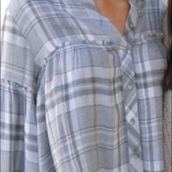 Cloth & Stone - plaid top - size small.  Like new - Picture 6 of 6